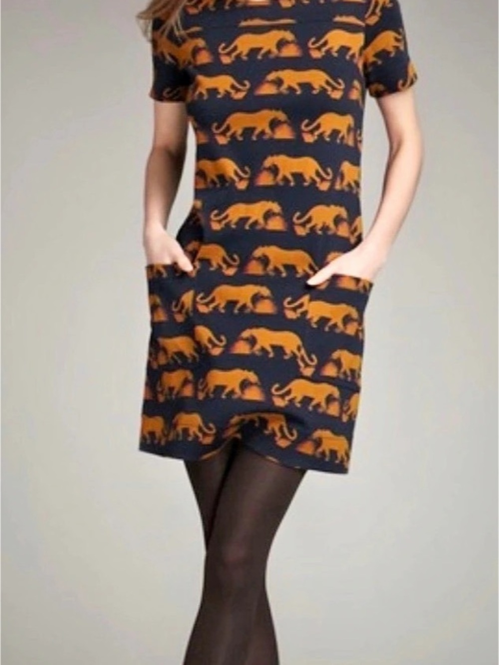 Marc by Marc Jacobs Dita the Cheetah Dress Mini Blue & Orange Small